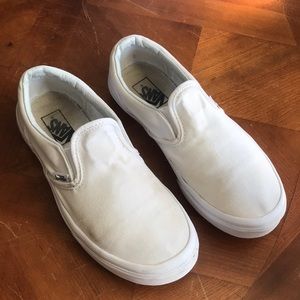 Vans slip on white shoes size 3.5 youth 3 1/2